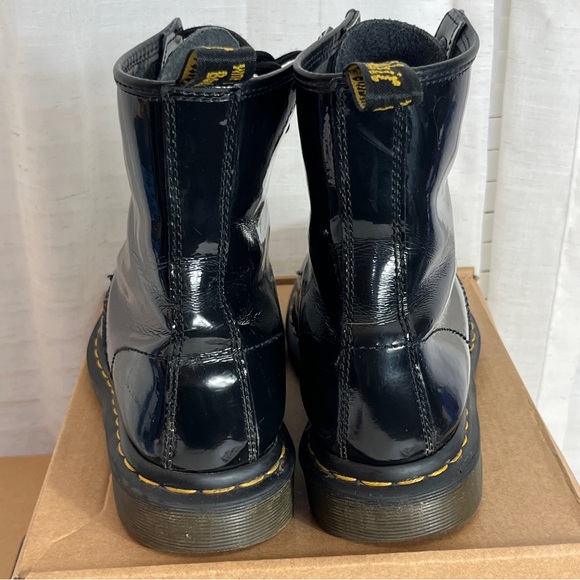 Dr Martens Womens 1460 Black Patented Leather Boots Size 8 Doc Marten - Picture 5 of 13